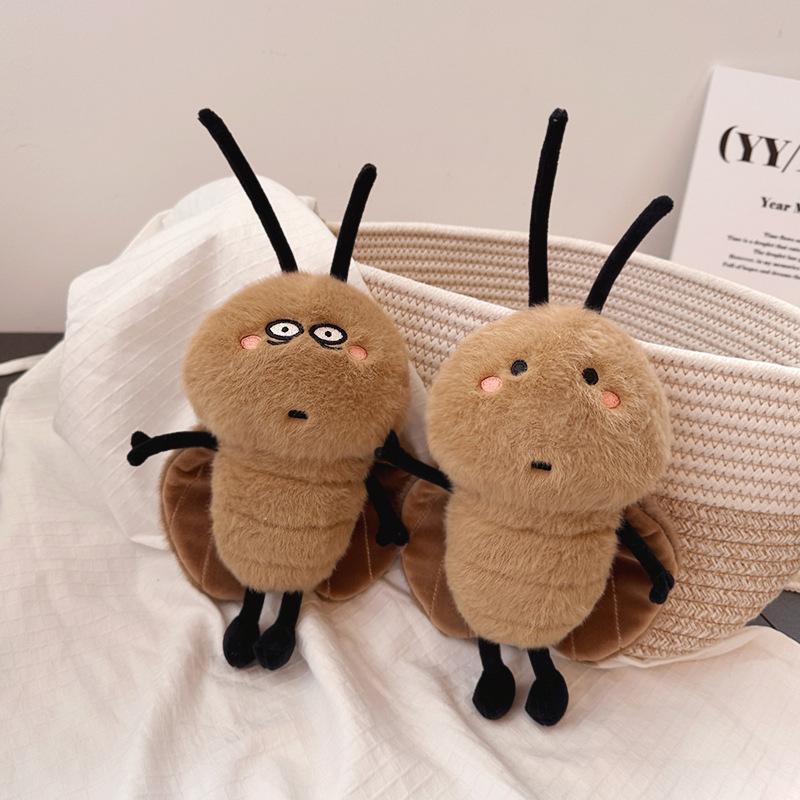 1PC Doll Cockroach Plush Doll Little Strong Doll Ugly Cute Plush Toy Funny Birthday Gift Caramel Brown Autumn Atmosphere Doll