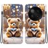 Handmade PU Leather Flip Case for Infinix Zero 40 4G (X6860) Anti-Slip Shockproof Cover with Wrist Strap & Heart/Rose Cat Designs