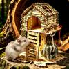 Cadre d'escalade pour hamster en bois massif Maison de voiture avec escaliers et plateforme Nid Clôture pour toutes saisons.