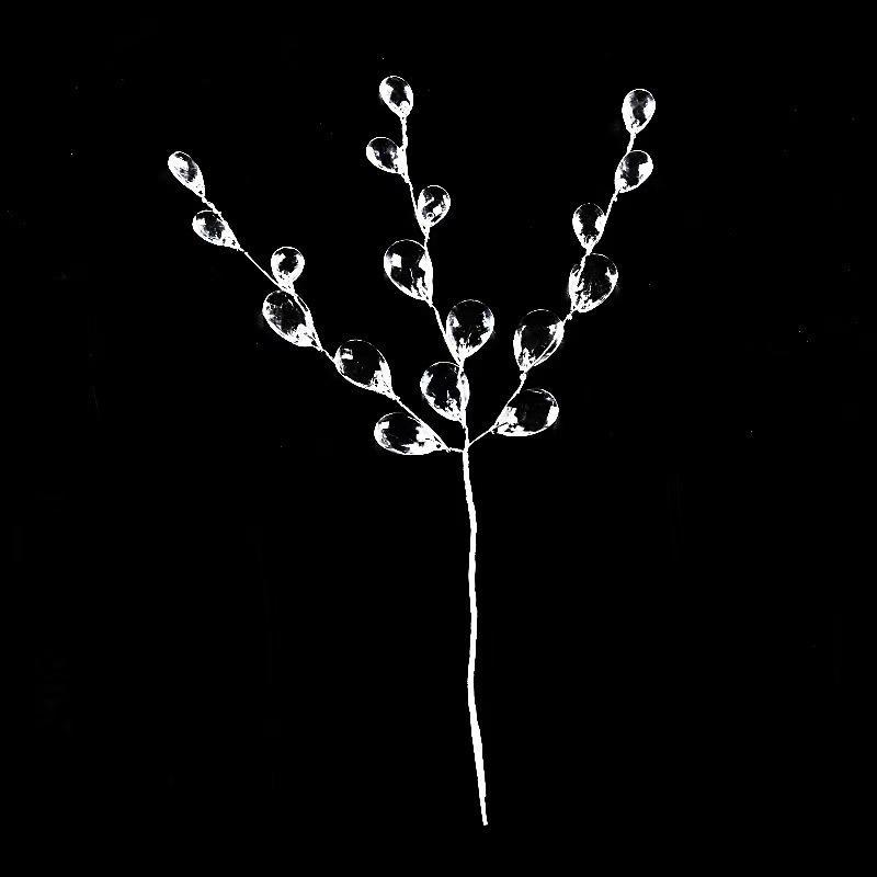 Elegant Acrylic Crystal Drop Flower Twig Picks 10Pcs for Wedding Bridal Bouquet Embellishment Use