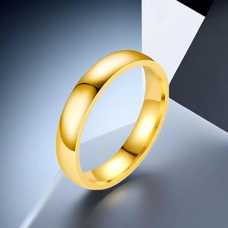 High-End Light Luxury Stainless Steel Ring for Women - Non-Fading, French Design with Titanium Finish.