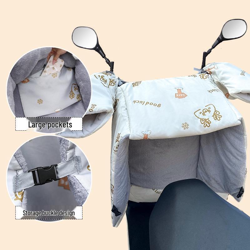 Winter Fleece-Lined Waterproof Electric Motorcycle Windshield