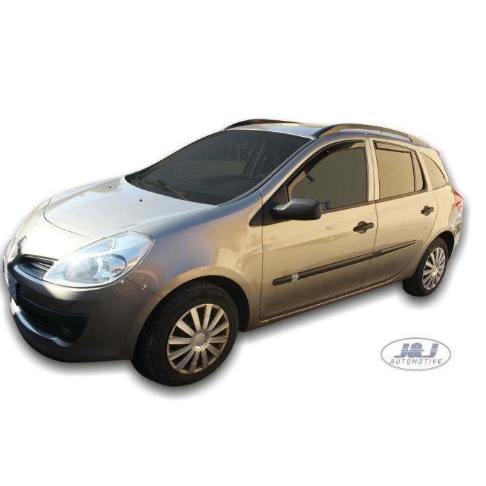 Déflecteurs D'air - J&J AUTOMOTIVE - Renault Clio 3 - Fumé - Acrylique Renforcé - Installation Facile