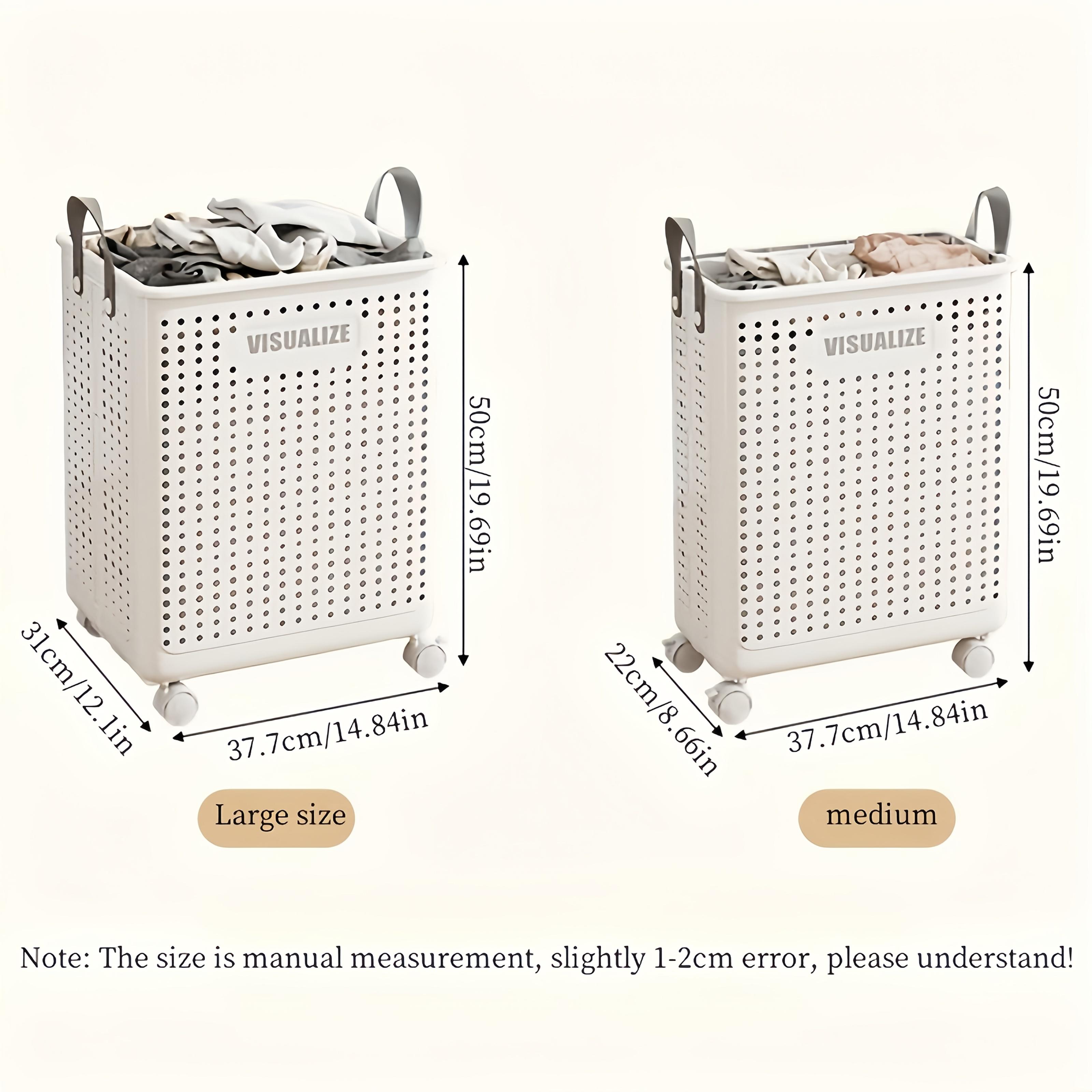 

Корзина для белья на колесиках складная, складная корзина с несколькими отделениями, портативный органайзер для хранения одежды M белый