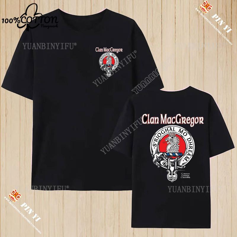 Harajuku Clan Fraser of Lovat Clansman’s Crest Badge Print Summer Trending Unisex T Shirt 100% Cotton O-neck Short-sleev