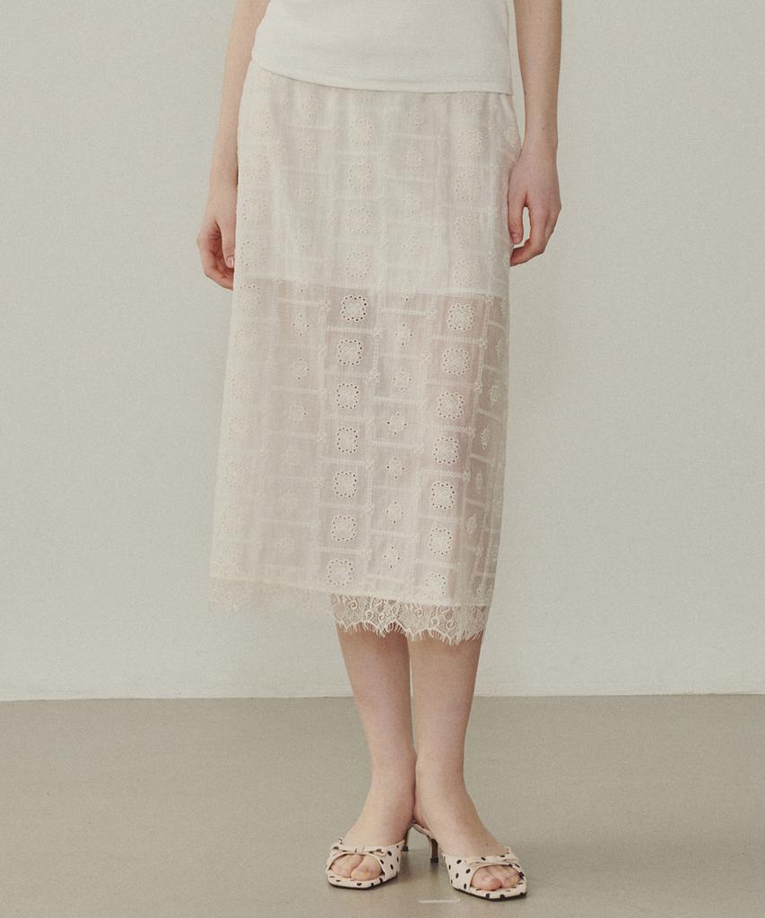 MELLY&ROSE Sheer Midi Skirt (315303)