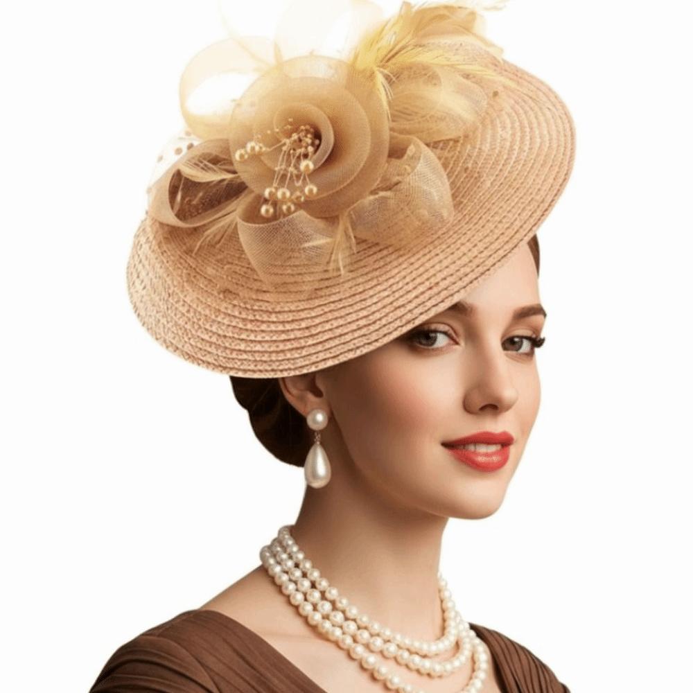 Chapeau Fascinator Vintage Élégant Magnifiques Accessoires de Cheveux Années 1920 Pince à Cheveux Coiffe de Mariée Dame