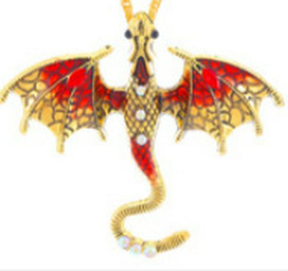 Retro Colorful Enamel Dragon Brooch - Unisex Lapel Pin & Necklace Accessory