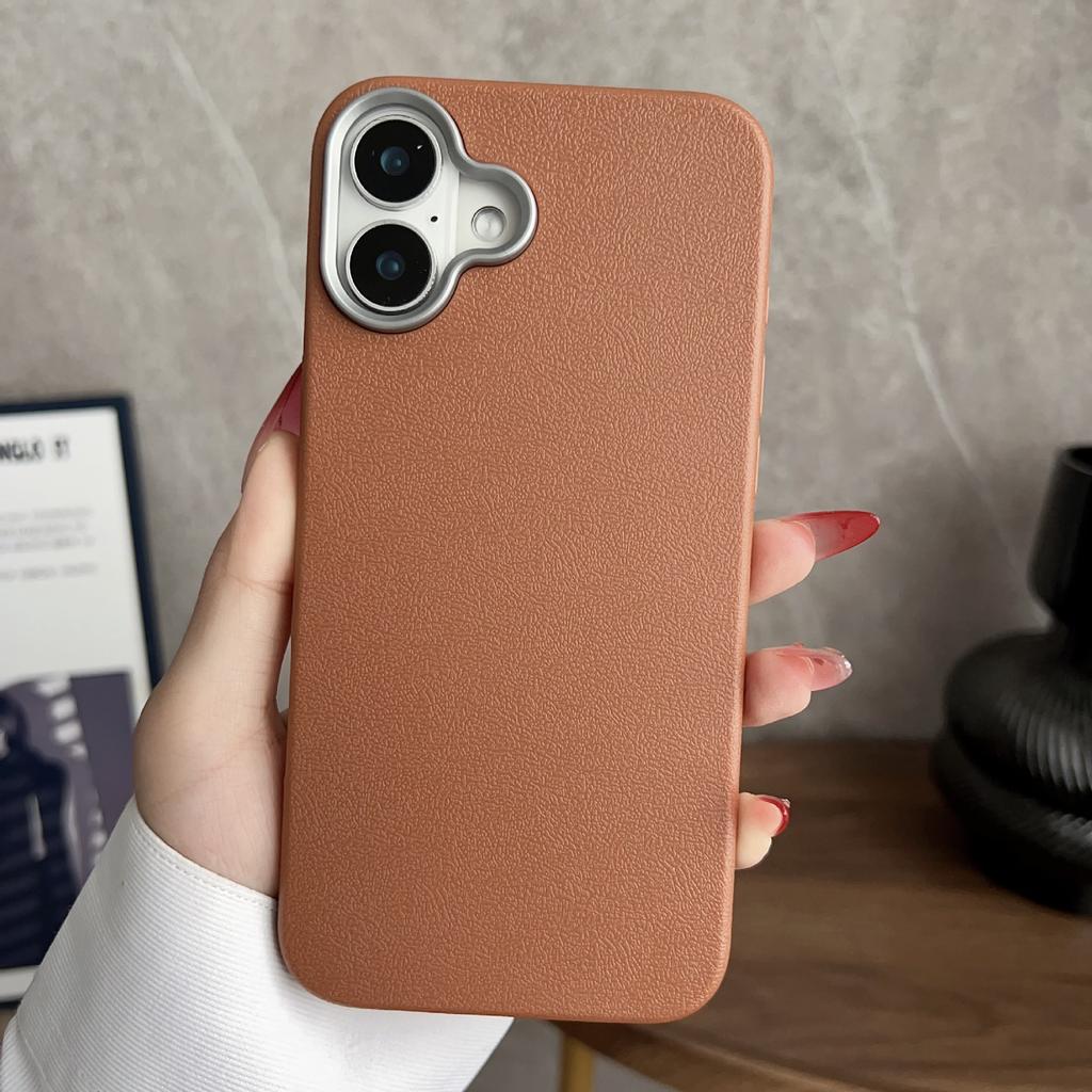 Applicable To IPhone 16 Mobile Phone Case Retro Leather Pattern 14Promax Apple 15 Protective Case 13 Silicone Simple
