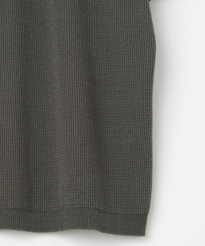 MILLO ARCHIVE Silo Half Henley Neck Knit [Charcoal]