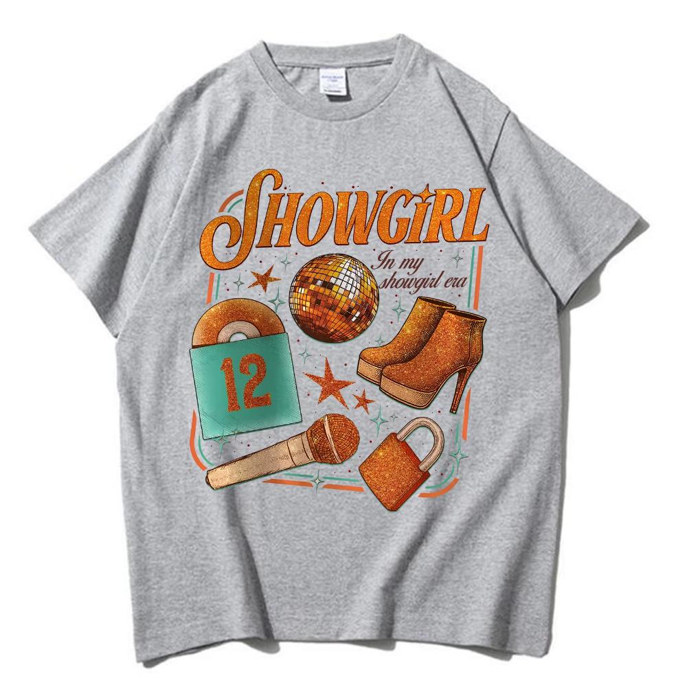 

TS The Life of A Showgirl T-Shirt Women s Unisex TS12 Music Album in My Showgirl Era O Neck Short Sleeve Cotton T Shirts for Fans 4XL