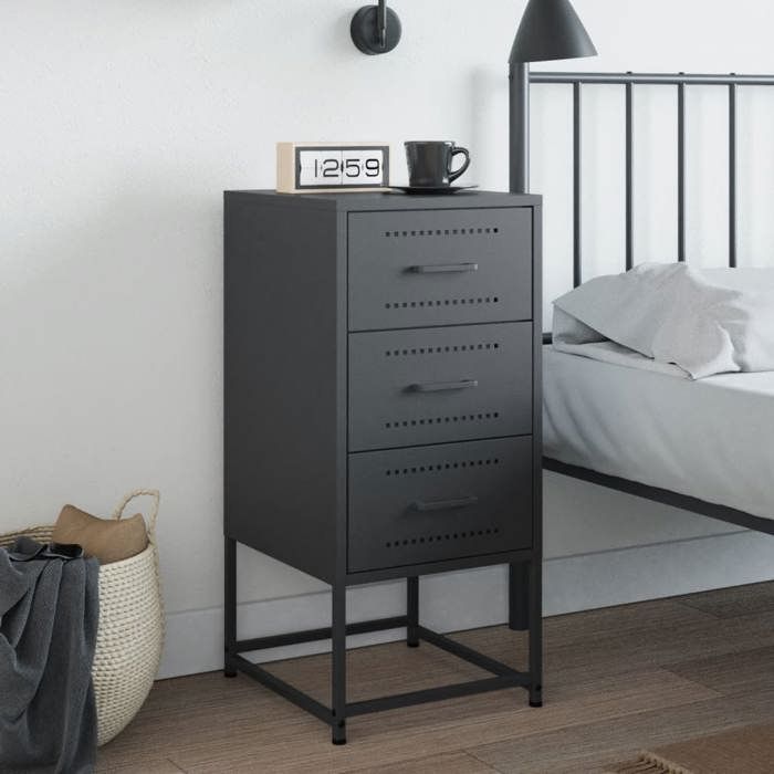 VidaXL Table de chevet anthracite 36x39x78 cm acier, armoire, armoire latérale, meuble de chambre à coucher, table de 846582