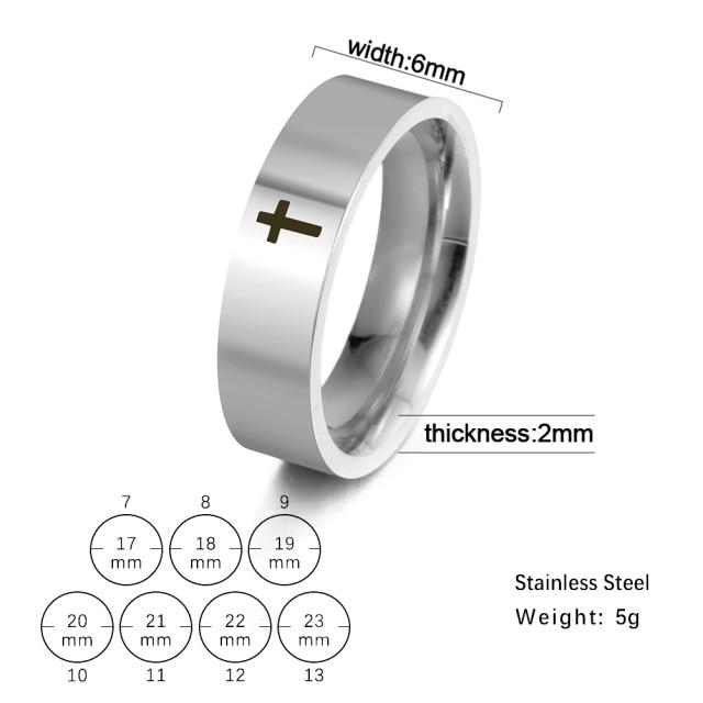 Stainless Steel Couple Rings Stylish Jewelry  Color Color Supernatural Cross Women 'S Men 'S Finger Ring Engagement Bridal Bridal Present Gift