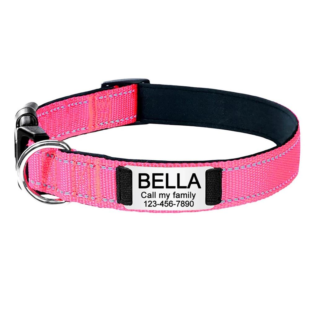 Personalizovaný obojek pro psa s vlastním vyšíváním jména vašeho mazlíčka a telefonního čísla