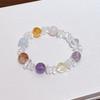 Natural Multi-gemstone Crystal Bracelet for Attracting Wealth Amethyst, Citrine, White Crystal, Rose Quartz, and Lucky Charm Bracelet