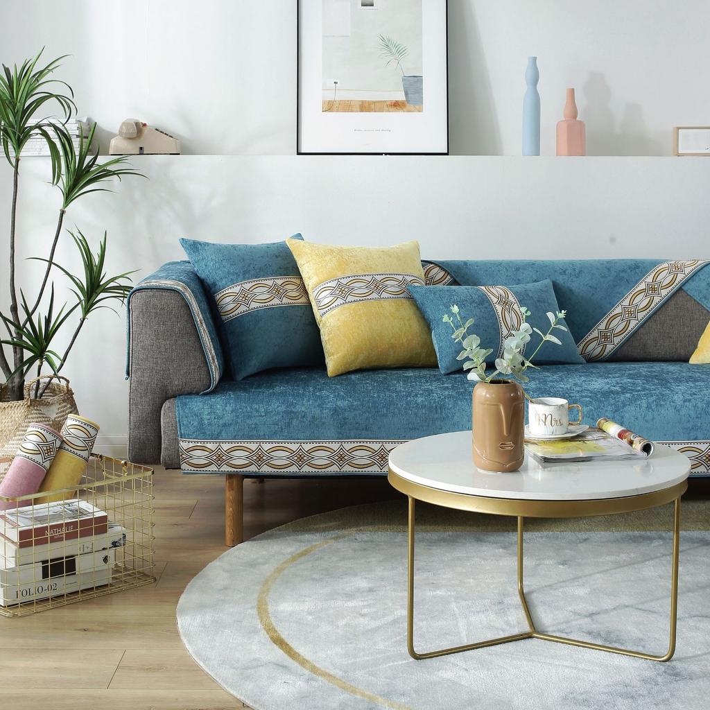 New Chinese Style Chenille Sofa Covers All-season Living Room Universal Sofa Cushion Anti-slip Couch Cover Backrest Towel Decor