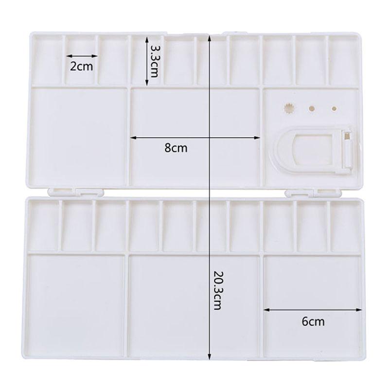 White Plastic Paint Palette Box Watercolor Tray With 25 Grids Flip Cap Folding Art Tool Supplies