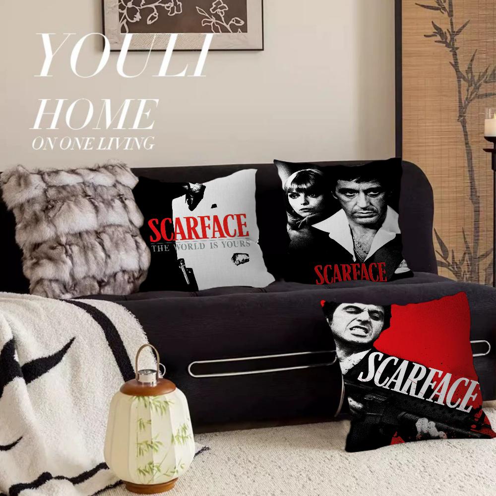S-Scarface Movie Pillowcase Toon Gift Cushion Cover Bedroom Home Sofa Chair Seat Decor Pillow Case