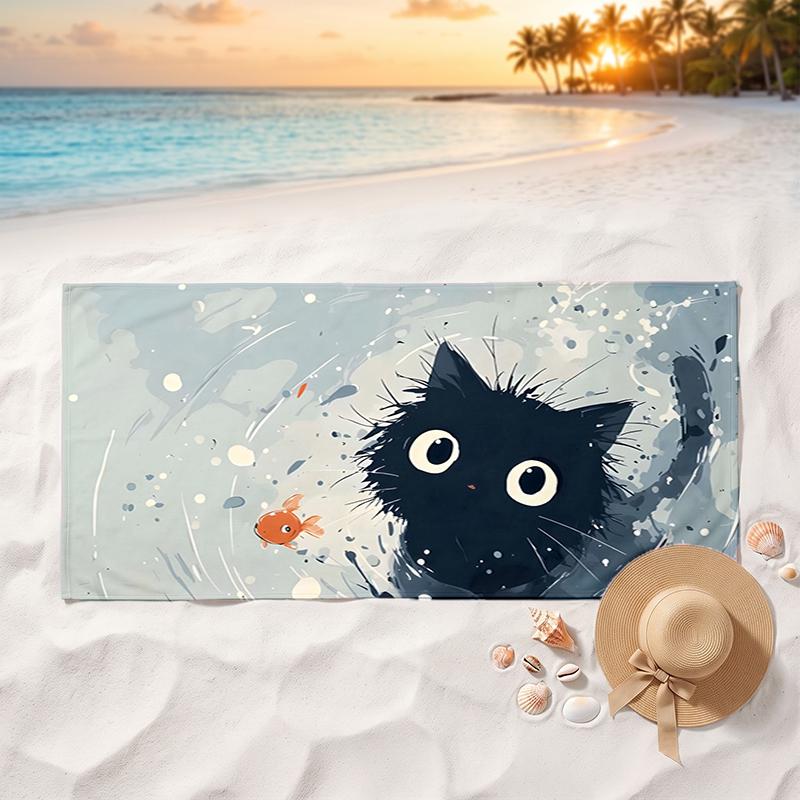 Cat Soft and Comfortable Beach Towel Perfect for Vacations and Poolside Use an Ideal Gift for Summer Holidays