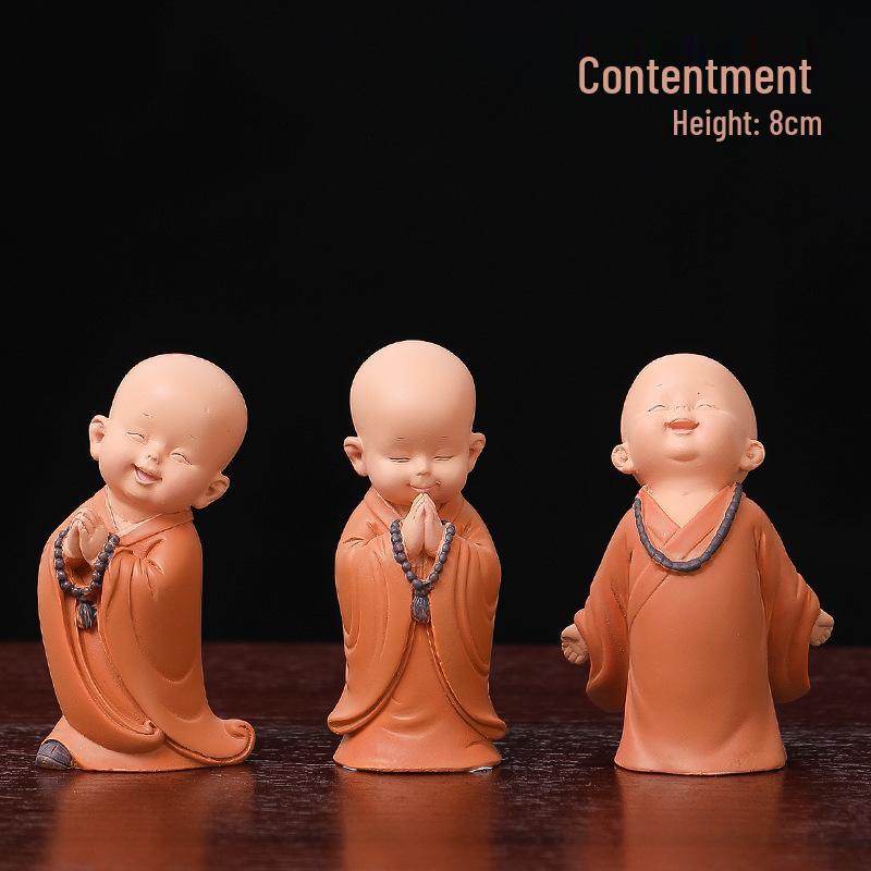 Handmade Cute Little Monk Resin Ornaments for Desktop Decoration