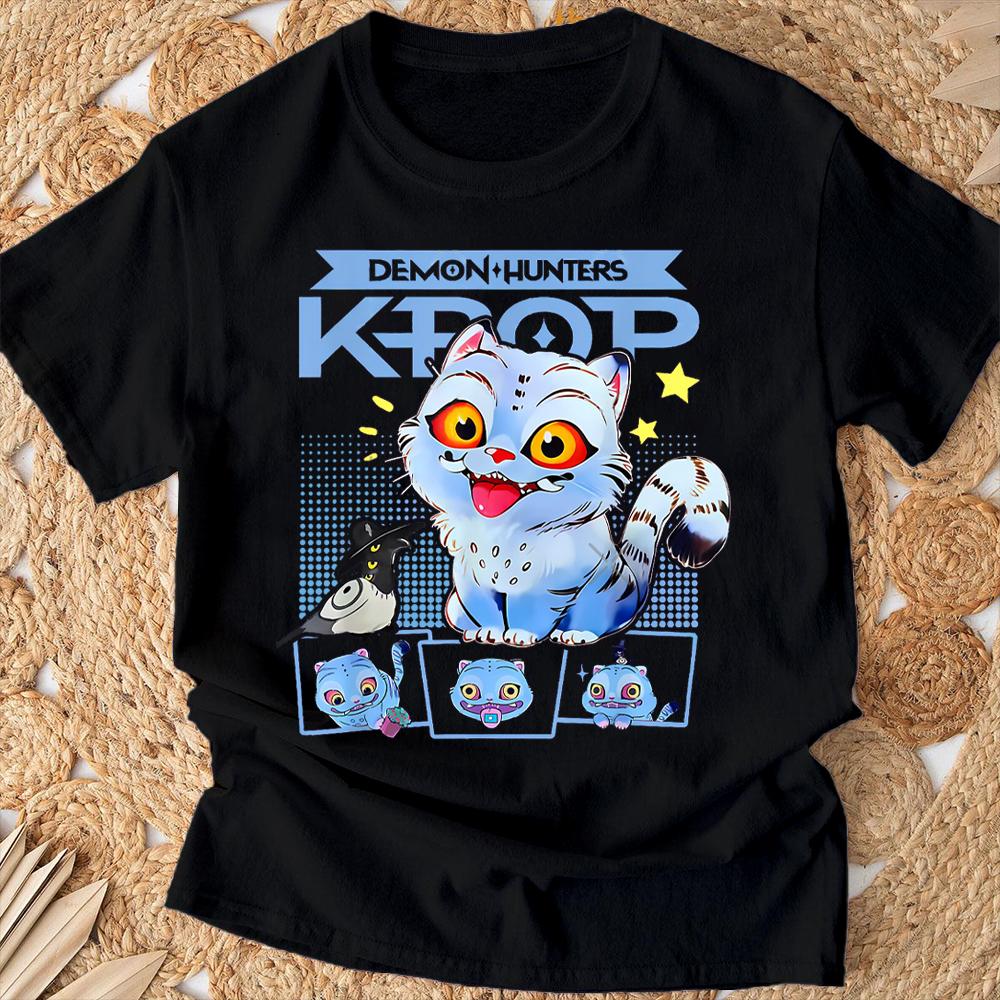 Kpop Demon Hunter HD Tiger Print T-Shirt - 100% Cotton Breathable Summer Tee for Men & Women  Soft Round Neck Casual Top