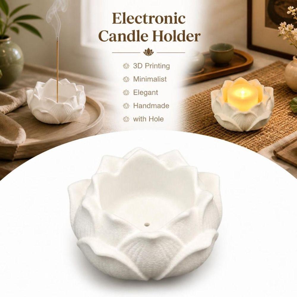 Chinese Style Lotus Incense Burner Minimalist Incense Stick Holder Tabletop Incense Base Tea Room