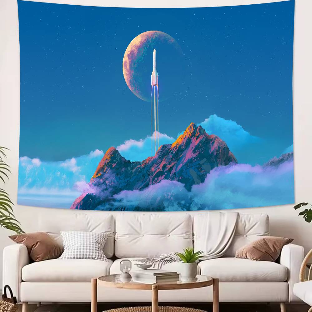 Beautiful Snowcapped mountains at sunset Mountains Tapestry Decoration Bedroom Dormitory Background Cloth Room Club Tapestry