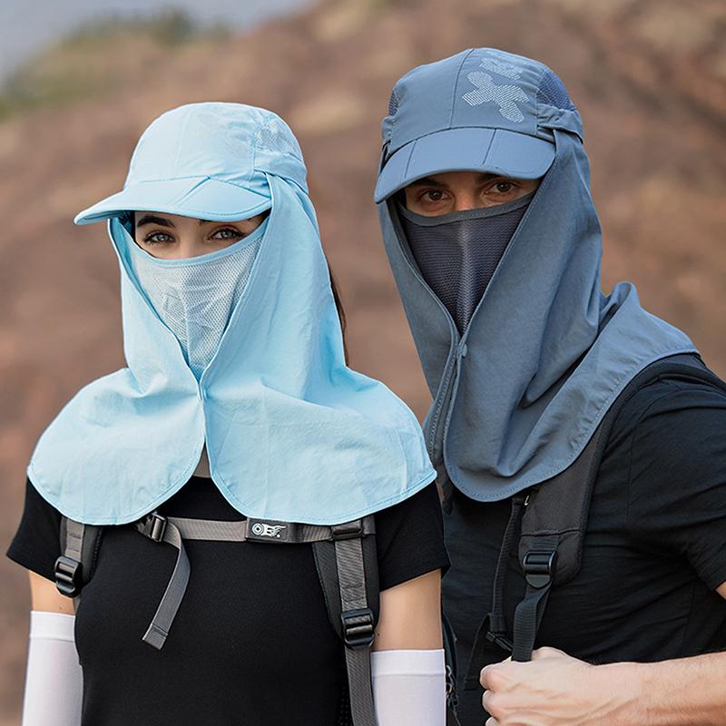 Foldable Quick Drying Waterproof 360° Visor Hat Baseball Cap Shawl Sun Hats Outdoor Unisex Summer Dual Use Cap