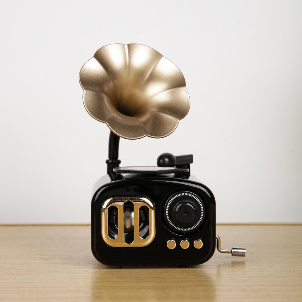 Multifunctional Nostalgic Music Box Gramophone Replicas Hand Crank Mechanism Phonograph Musical Ornament Birthday Gift