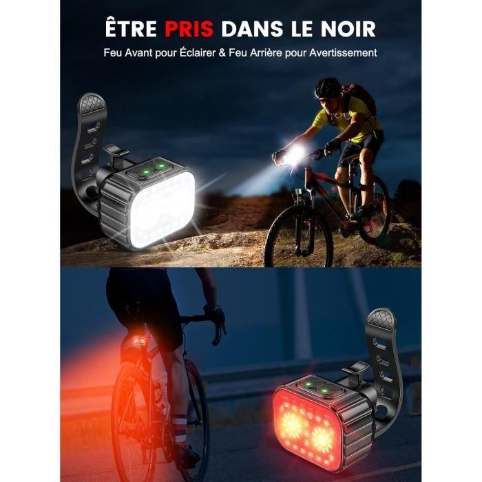 CIRYCASE Lumiere Velo Avant et Arriere,8 + 12 Modes d'Éclairage Lampe Vélo LED Étanche IPX6