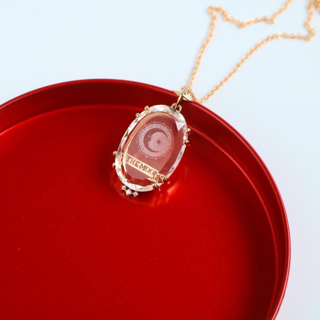 Vintage Sun & Moon Tarot Card Necklace - Cross-Border Crystal Pattern Sweater Chain (18K)
