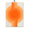 Retro 70s Inspired Art Prints, Orange Lines, Flower, Sun, Abstract Shapes Poster, Canvas Painting, Wall Pictures, Living Room De