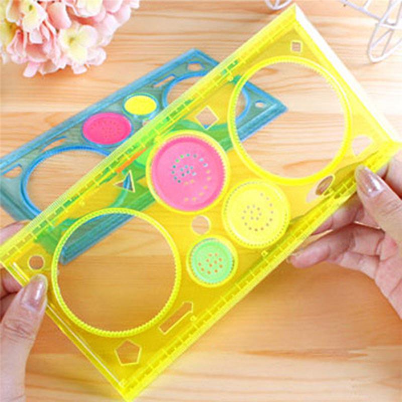 Multi-function Interesting Painting Puzzle Children Drawing Plastic Ruler