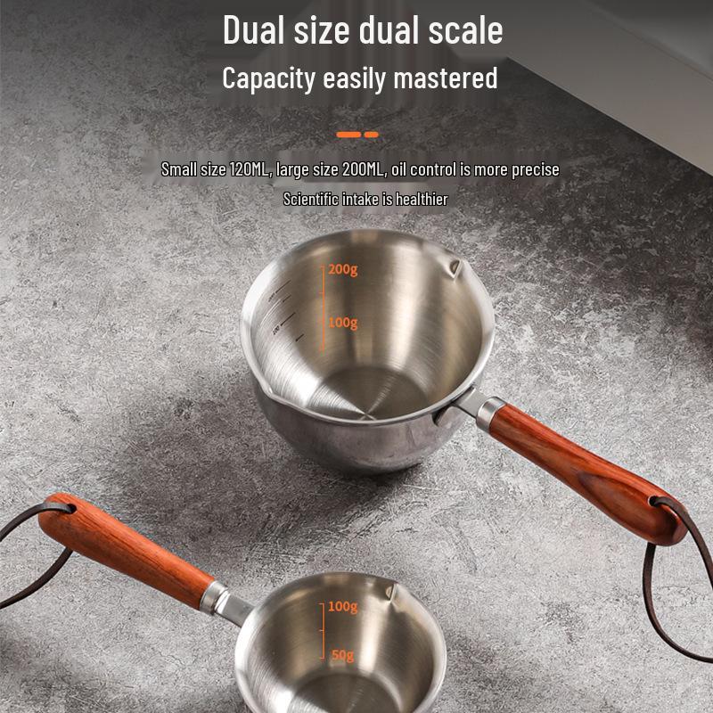 304 Stainless Steel Anti-Splash Oil Pot - Mini Kitchen Oil Pouring Pot for Hot Oils