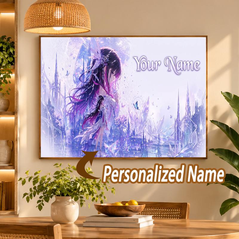 Custom Name Genshin Impact 5D Diamond Painting Personalized Full Drill Diamond Art Kit Gift