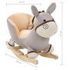 VidaXL Rocking Donkey with Backrest Plush 60x32x55 Cm Grey 80222