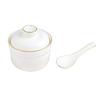 Round Gold-painted Soup Cup Steamed Bowl with Lid Stew with Tray Spoon Bird's Nest Sea Cucumber Steamed Egg Cup Dessert Stew Pot