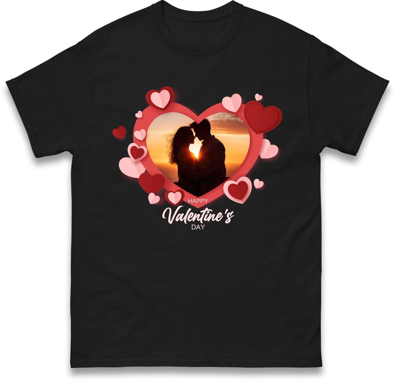 Personalised Your Image Valentine T-Shirt Happy Valentine s Day Gift Tee Top 2XL