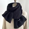 Korean Simple Vintage Long Scarf Solid Color Versatile Scarf Winter Warm Fashion Ladies Shawl Sweet Elegant Knitted Warm Scarf