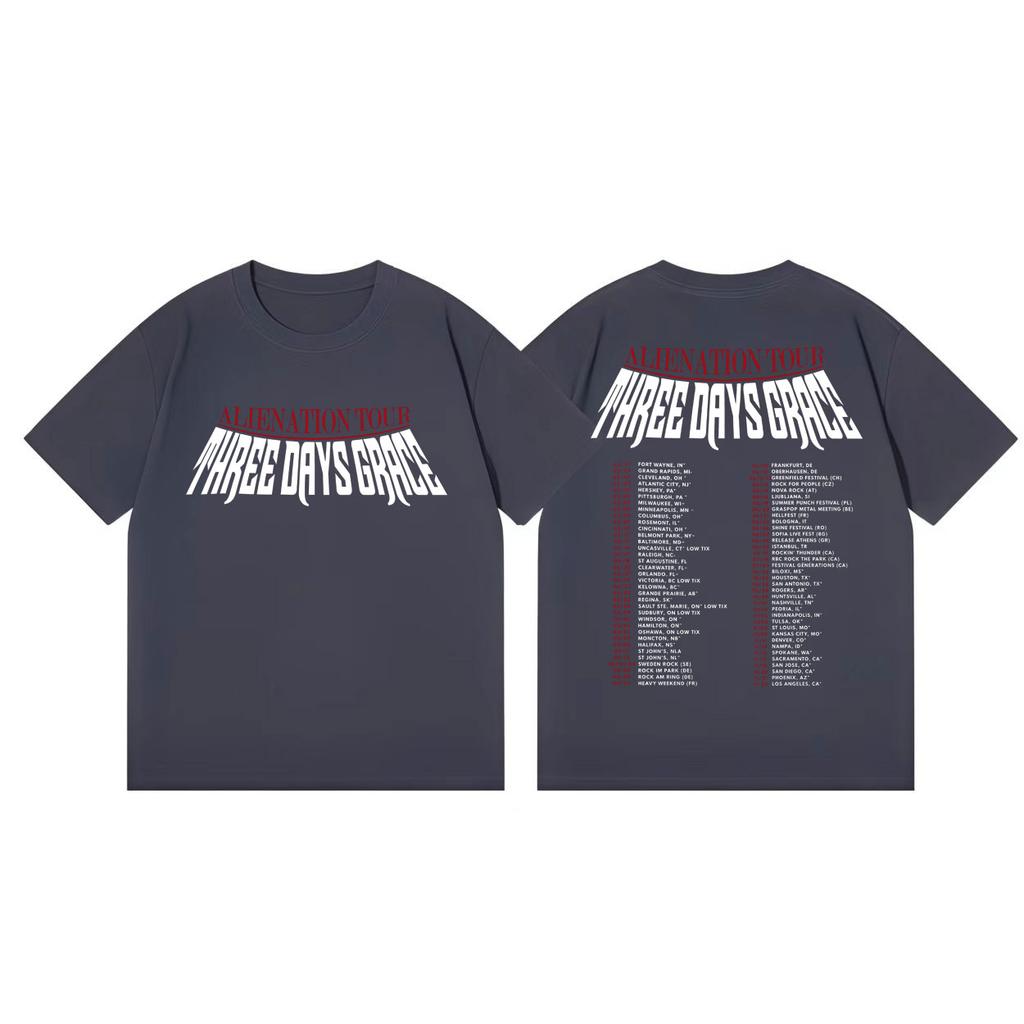 Three Days Grace Alienation Tour 2026 Magliette Merch Grafiche Uomo Donna Moda Retro T-shirt Estiva Casual Ampia Maglietta di Cotone
