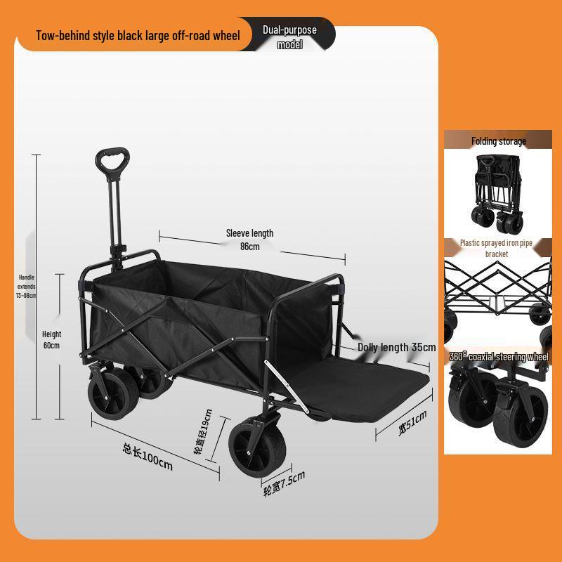 2025 Foldable Outdoor Camping Cart - Lightweight Picnic and Campsite Trolley