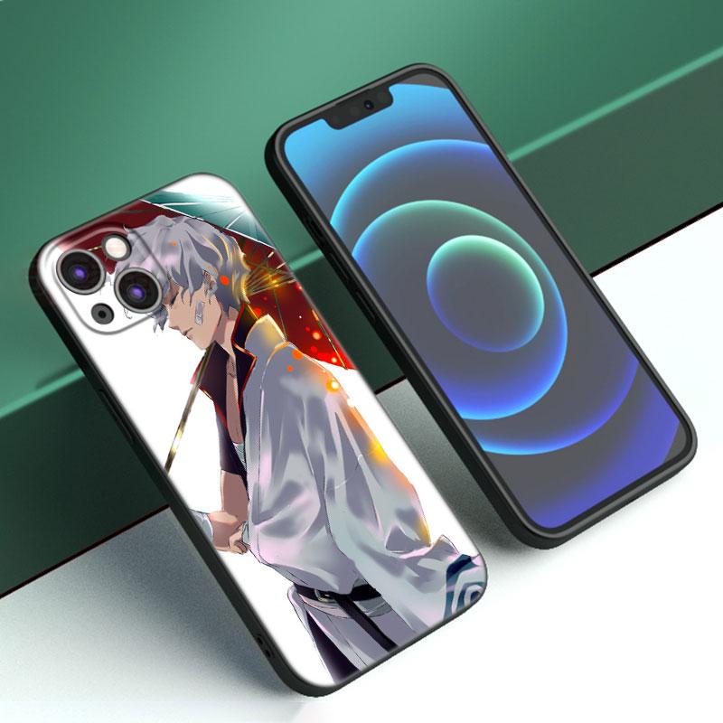 Anime Gin Tama Phone Case For Apple iPhone 12 13 Mini 11 14 15 Pro Max 7 8 Plus X XR XS SE 2020 2022 Black Silicone Case