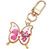 1PC Butterfly & Fishtail Colorful Resin Keychain Creative Waterdrop Metal Plated Dried Flower Key Holder Irregular-shaped