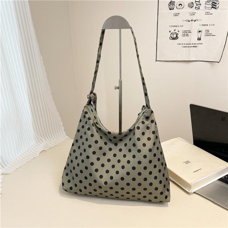 Bolsa tiracolo feminina casual com estampa de bolinhas, grande capacidade, simples para o dia a dia, moda, bolsa de ombro tote personalizada