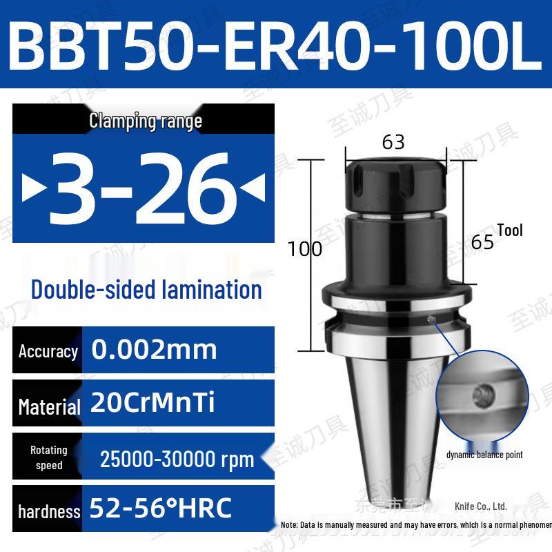 CNC-Hochgeschwindigkeits-Doppelseitiger BBT30/40/50-ER20/25/32 Werkzeughalter mit Dynamischer Auswuchtung