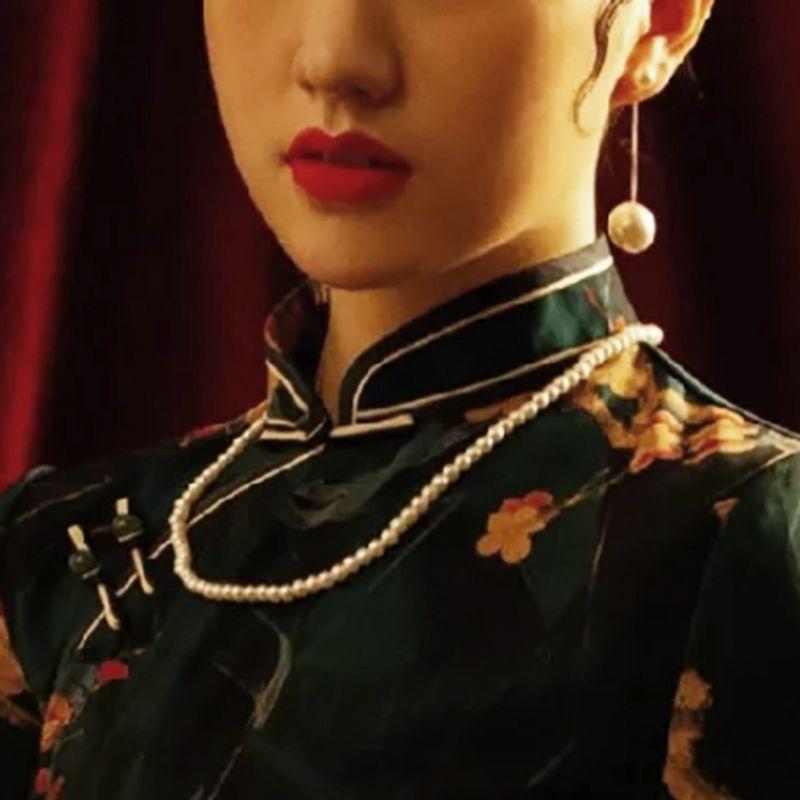 

For Cheongsam Pearl Necklace 55cm Mid Length Long Length Sweater Chain Women s Ornament Clavicle Chain Neck Chain Collar 051 4mm Mini beads (imitation pearls)(Length 55cm)