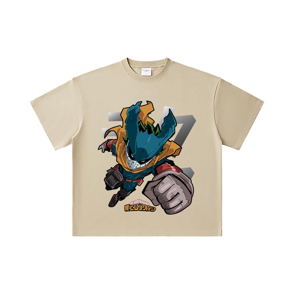 260 GSM Double Yarn 32 Count 100% Cotton My Hero Academia V3 Deku Print Unisex Heavy Cotton T Shirt