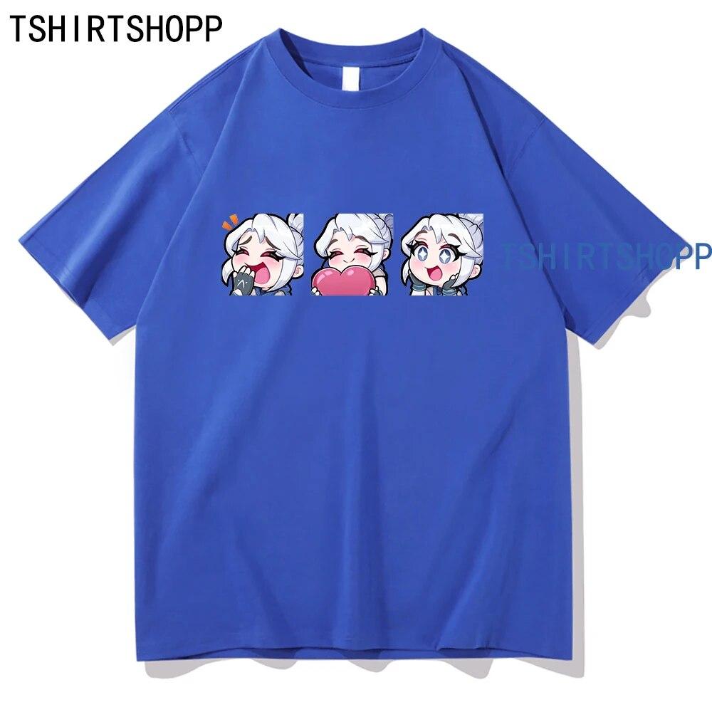 Anime Valorant T Shirt Mode Jett Unisex Kleidung Sommer Streetwear Sage Grafiken T-shirt Harajuku Baumwolle Tops Kawaii Kleidung