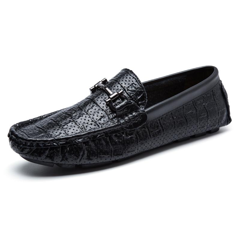 

Мужская повседневная обувь, модные летние удобные повседневные кожаные легкие мокасины без застежек, роскошные туфли-лодочки с открытыми дышащими вставками 42