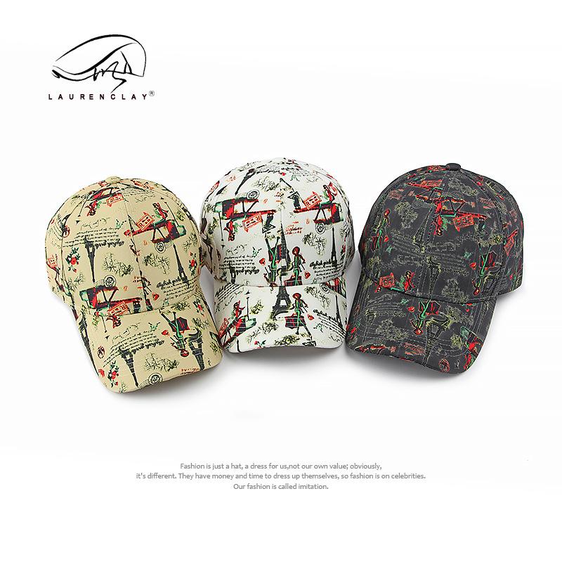 Spring new hat women's fashion printing sunscreen visor personalized hardtop baseball cap men's cap